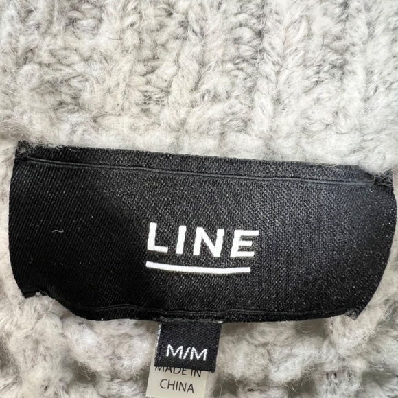 Line the Label Canada grey white open knit crew neck tunic sweater M - Picture 12 of 13